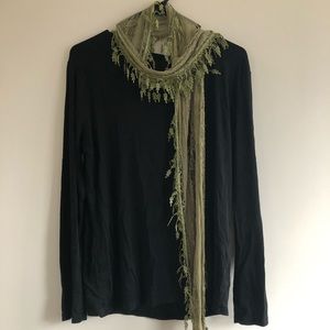 Olive green lace scarf